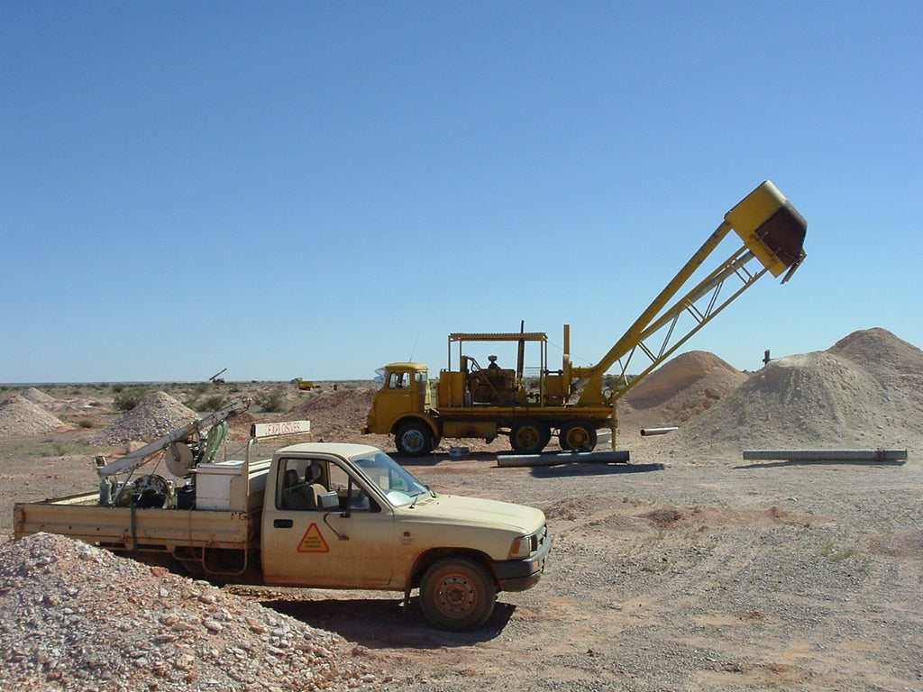 Our mining equipment on the Dead Horse Gully opal field in 2005
