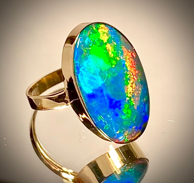 Making an opal ring from Old 15 Mile shell skins