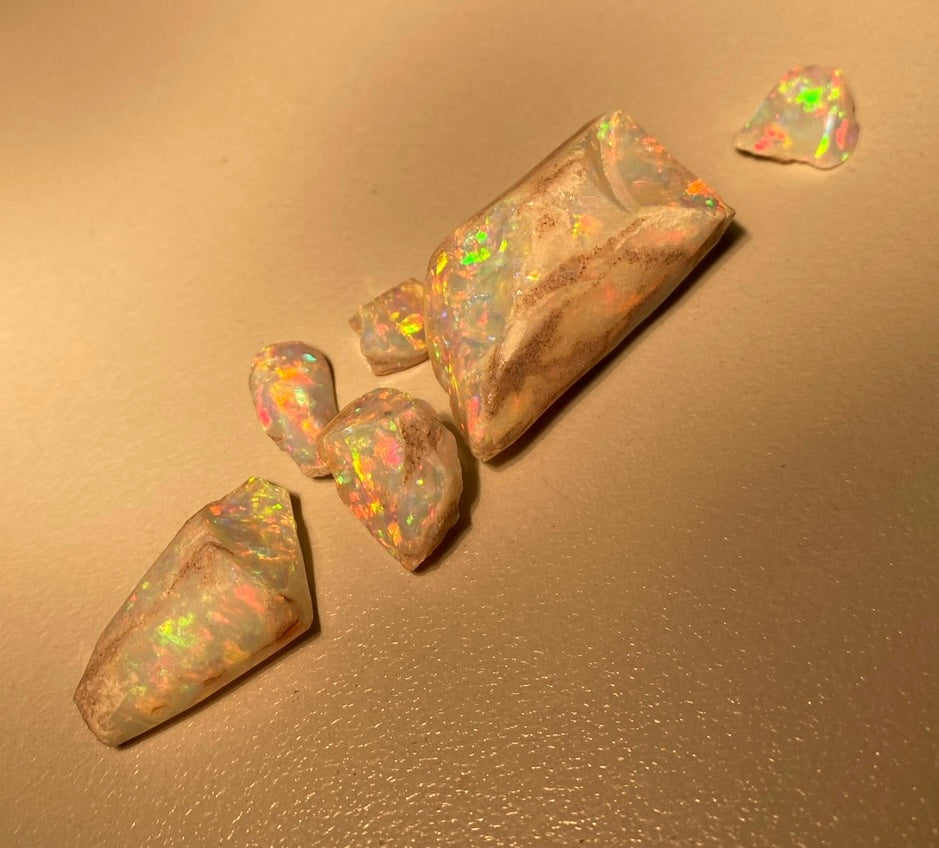 Australian opal belemnite pipe fossil