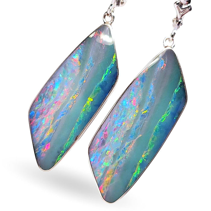 Streambows' Australian Opal Earrings Silver Dangle Jewelry Gift 24ct K30