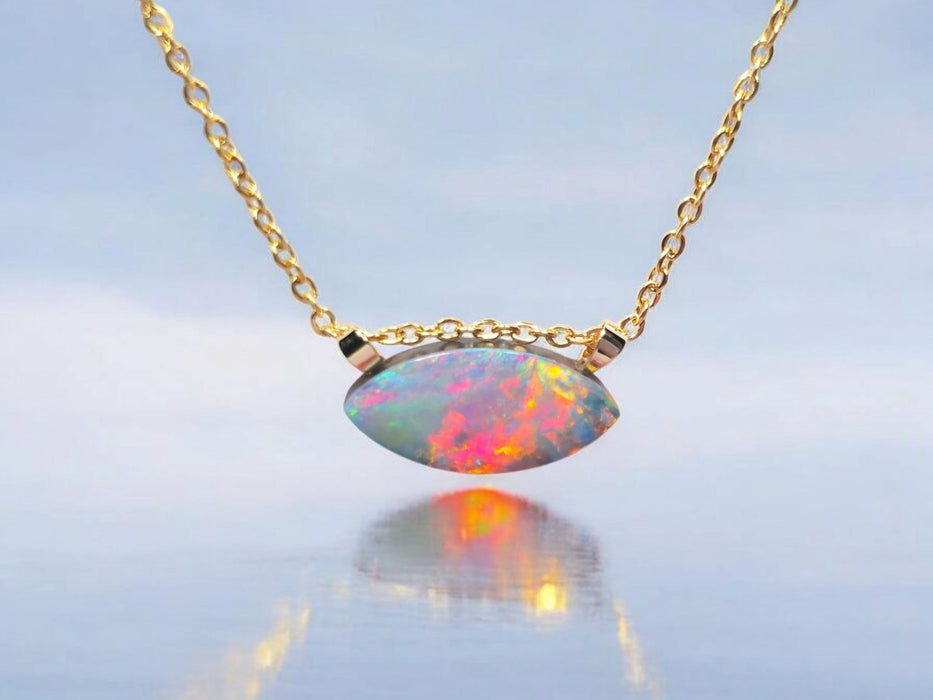 Vivant' Australian Opal Pendant 14k Gold Doublet Gift 5.2ct N94
