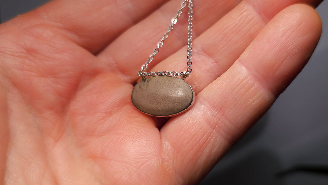 Neptune' Rare Genuine Australian Opal 14k White Gold Pendant Necklace 9.7ct N63