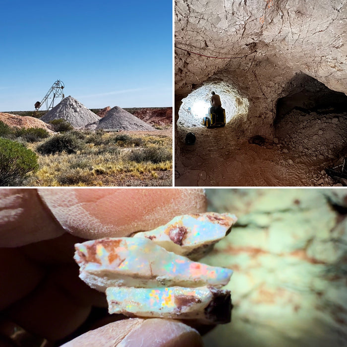 Estrelas' Solid 14k Gold Australian Opal Ring Doublet Gem Gift 2.4g O00