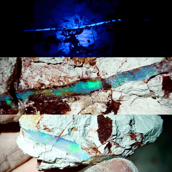 White Sails' Australian Opal Pendant 14k White Gold Doublet 8.2ct N46