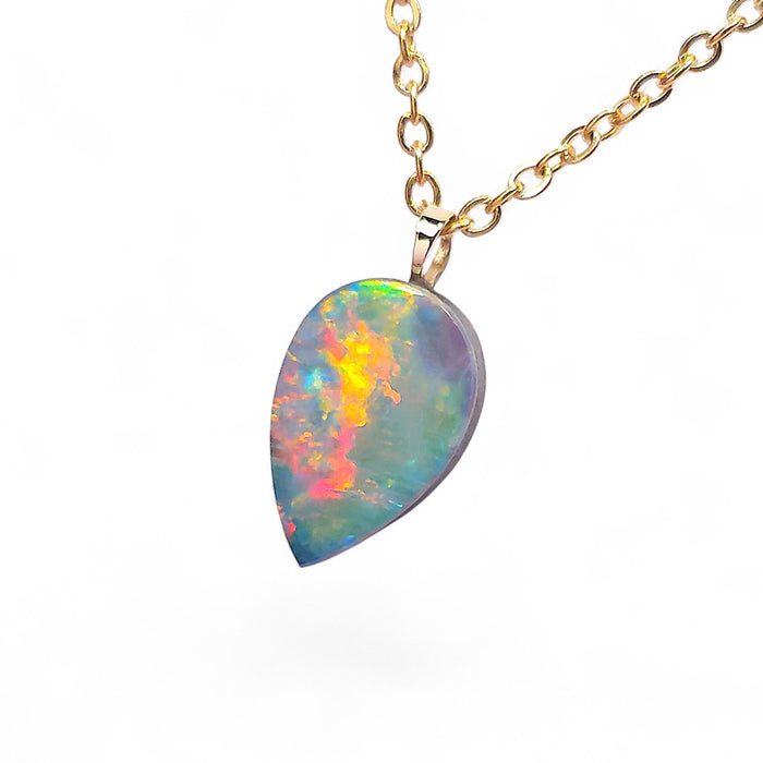 Pillar of Fire' Australian 14k Gold Opal Doublet Pendant Gift 3.4 carat P15