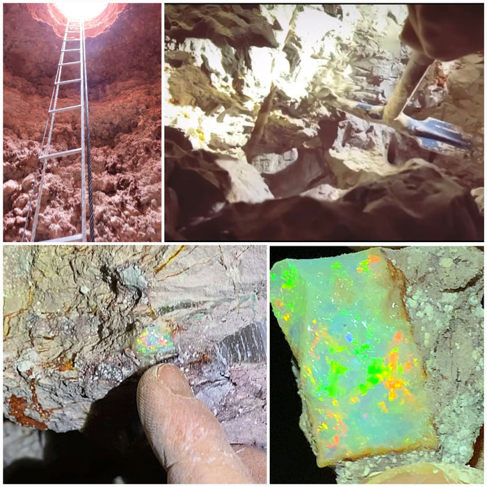 Verde Naranja' Rare Solid Crystal Opal & Diamond 14K Gold Pendant 9.65ct M49