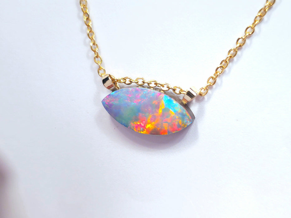 Vivant' Australian Opal Pendant 14k Gold Doublet Gift 5.2ct N94