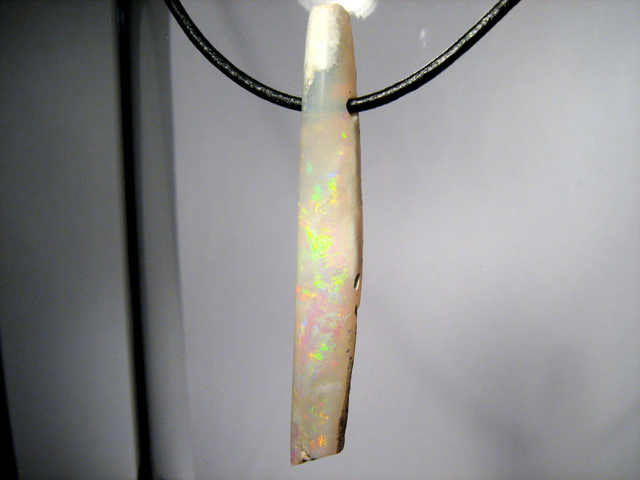 Genuine Australian Opal Belemnite Fossil Pendant Surf Boho Jewelry 12.5ct G58