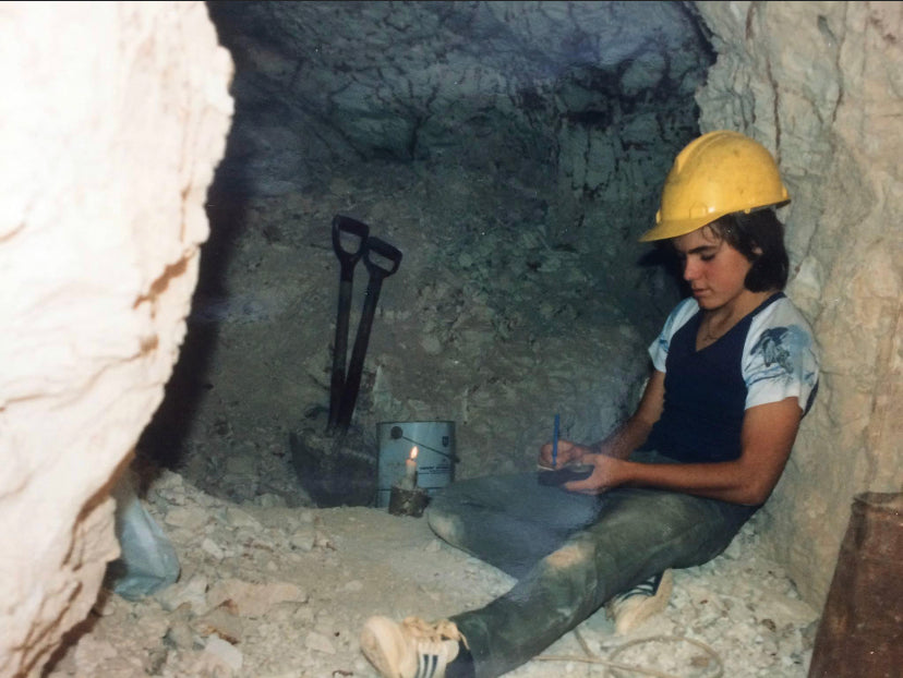 The author at 13 years of age down Dad's mine in Coober Pedy. 