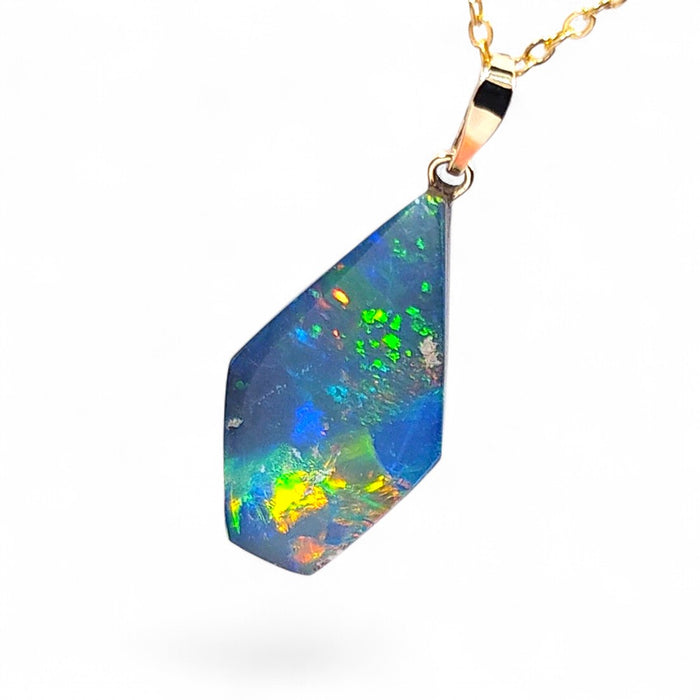 Tjintu Kari' Rare Australian 14k Gold Opal Doublet Pendant Gift 1.4g Q91