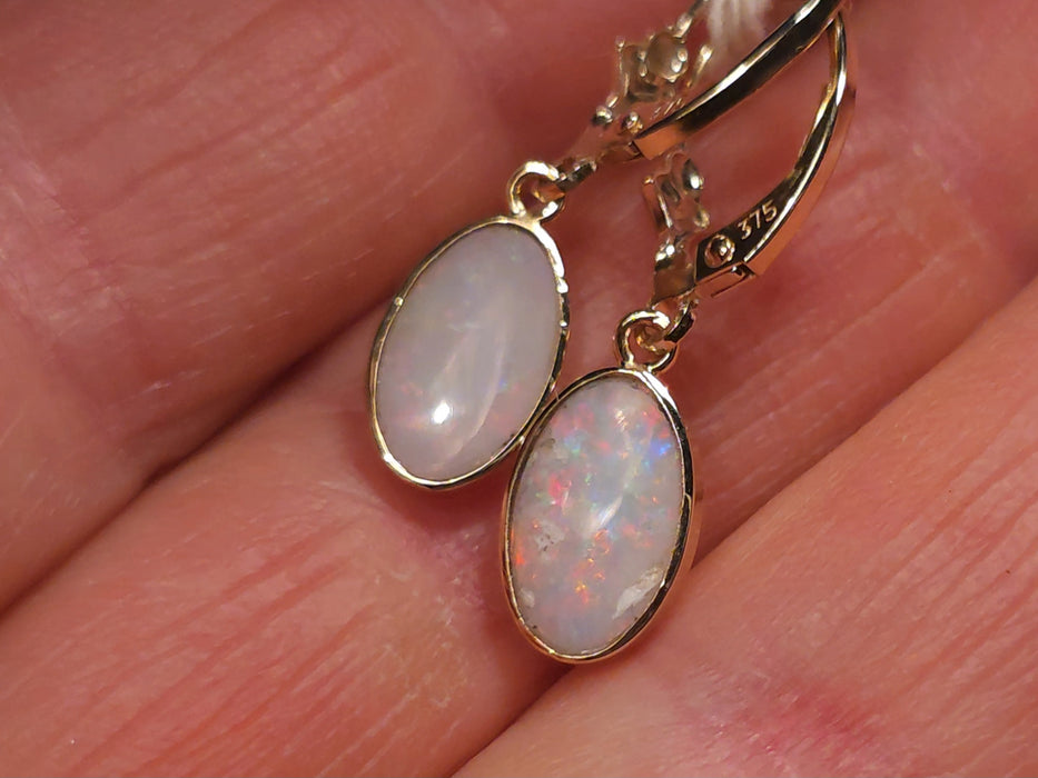 Gocce' Natural Australian Solid Gold Dangle Opal Earrings 7.3ct M78