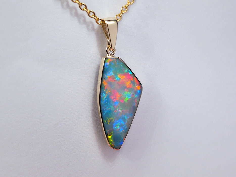 Baro Hono' Genuine Australian Opal Pendant 14k Gem Gift 8ct O60