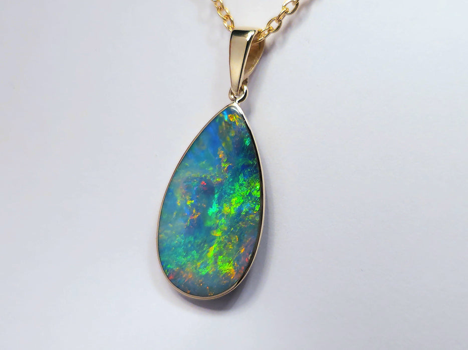 Vitrail' Genuine Australian Opal Pendant Gem Gift 6.7ct M61