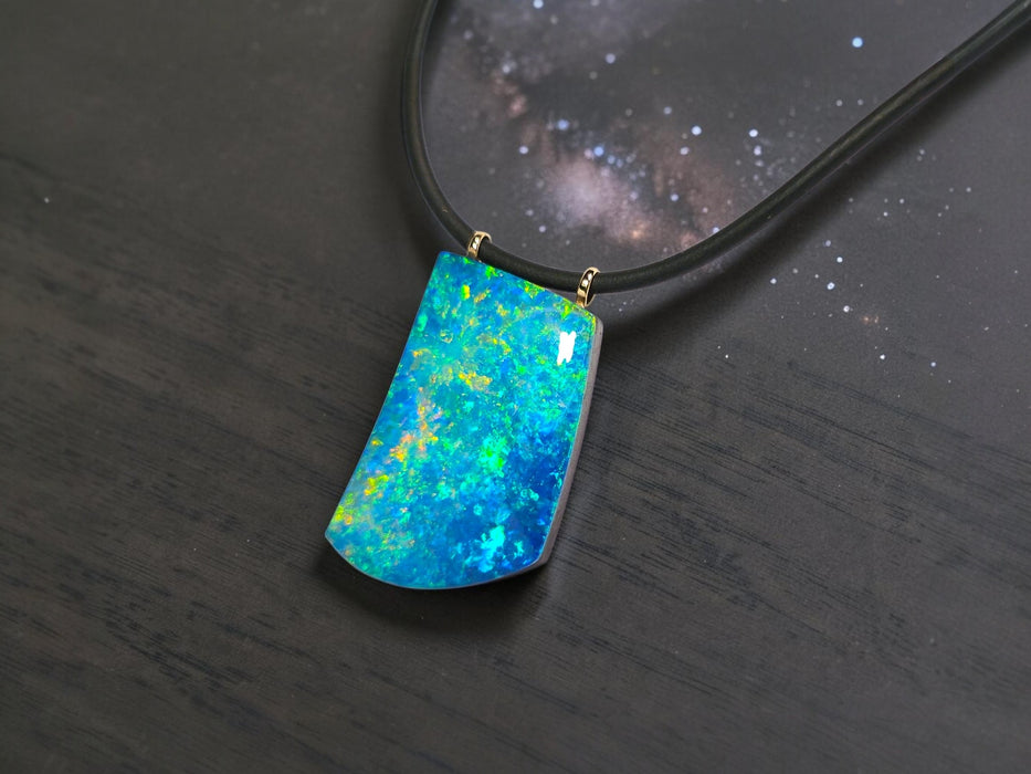 Tjakatju' HUGE Rare Australian 14k Gold Opal Doublet Pendant Gift 24ct Q13