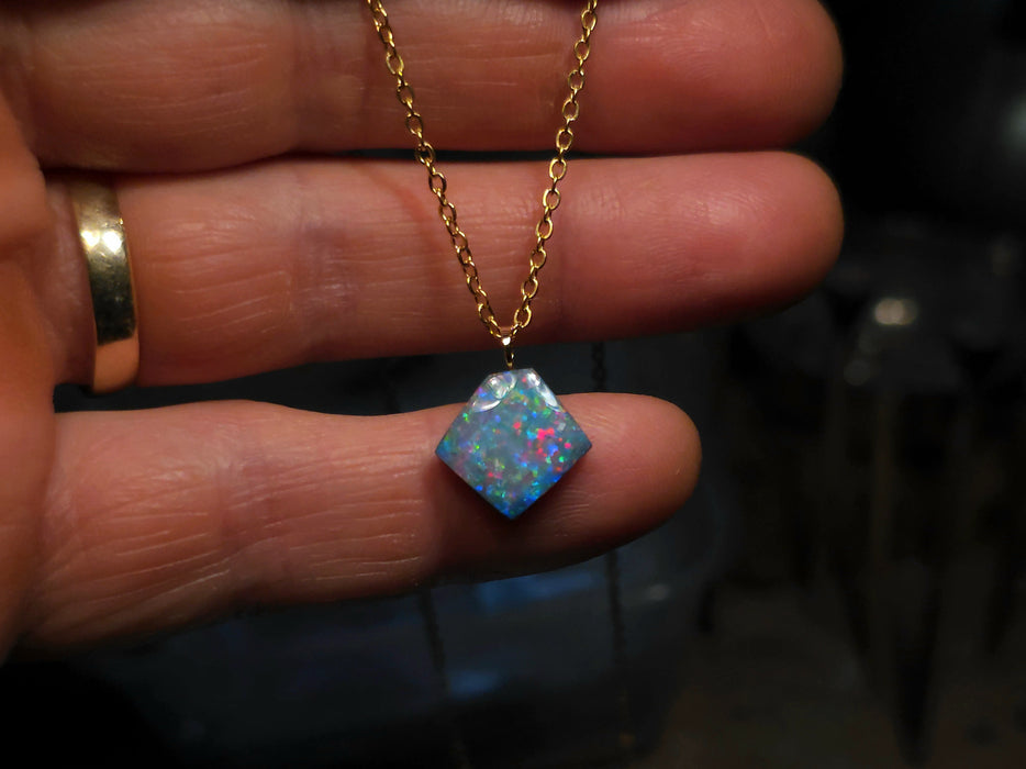 Tjintu' Rare Australian 14k Gold Opal Doublet Pendant Gift 3.9 carat P20