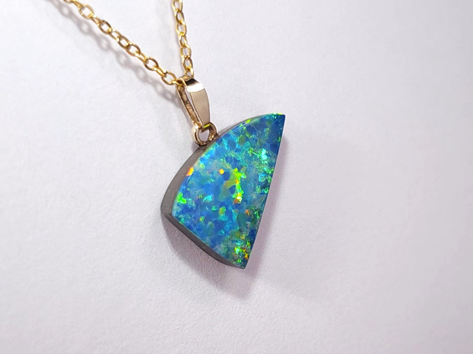 Vita' Australian 14k Gold Opal Doublet Pendant Gift 1g Q90
