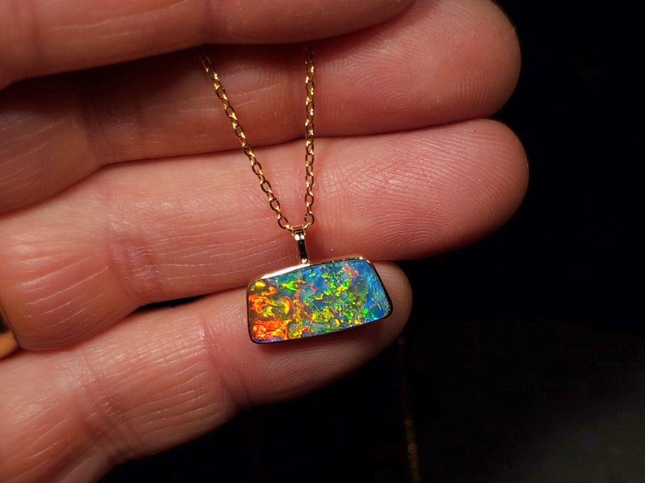 Chama' Genuine Australian Opal Pendant Gem Gift 1g R15