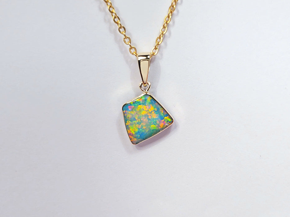 Barocco' Genuine Australian Opal Pendant 14k Gem Gift 5ct O43