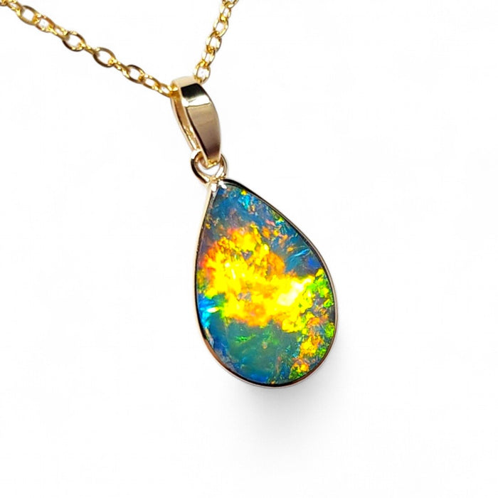 Eternal flame' Rare Genuine Australian Opal Pendant Gem Gift 1g R14