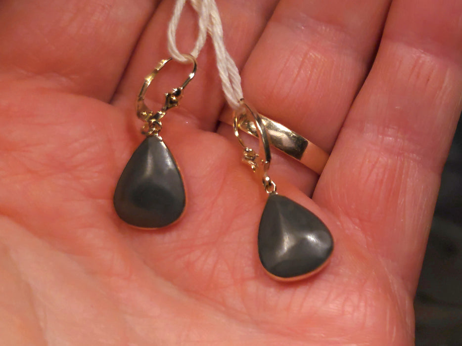 Kea Loa' Genuine Australian Solid Gold Dangle Opal Earrings 14.2ct O77