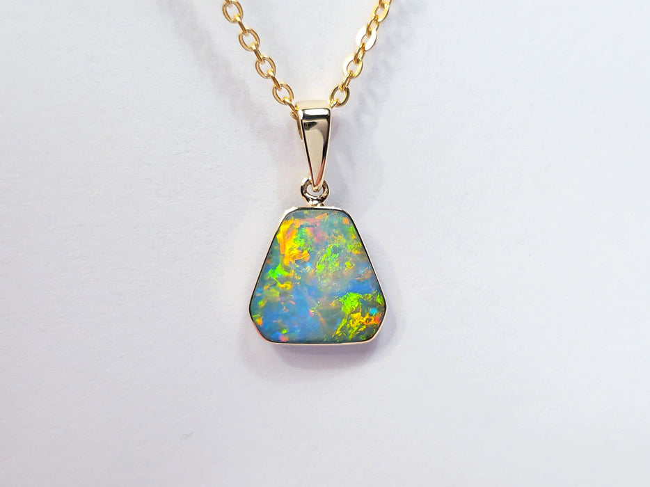 El Dorado' Genuine Australian Opal Pendant 14k Gem Gift 4.5ct O44
