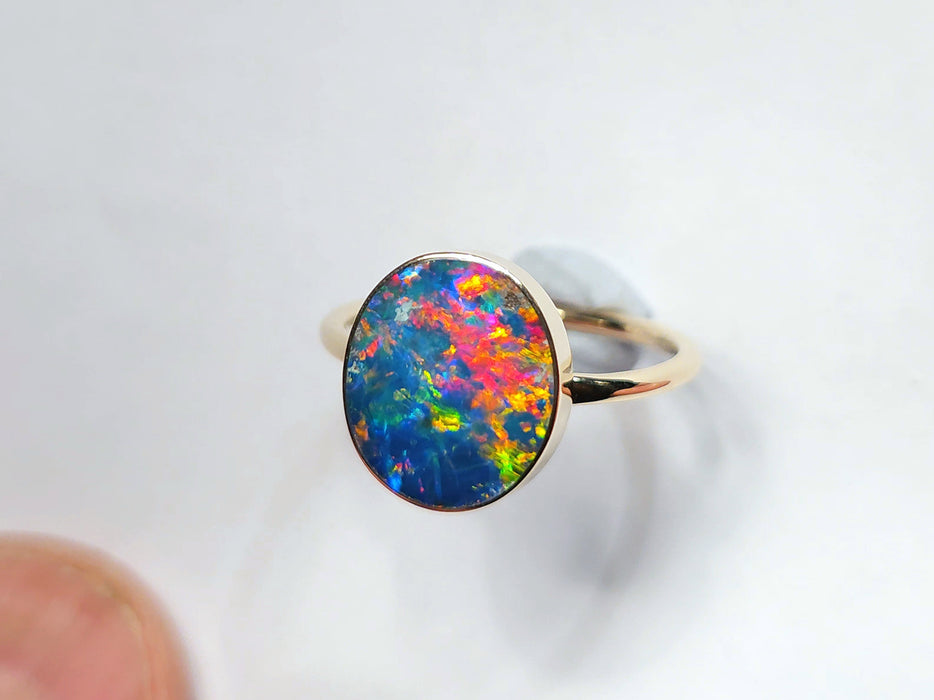 Chama Laga' 14k Gold Australian Opal Ring 2.3g Free Re-Size N19