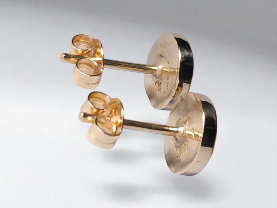 Ora Dorata' Australian Stud Opal Earrings Inlay Jewelry Gift 8mm 14k 7.8ct O73