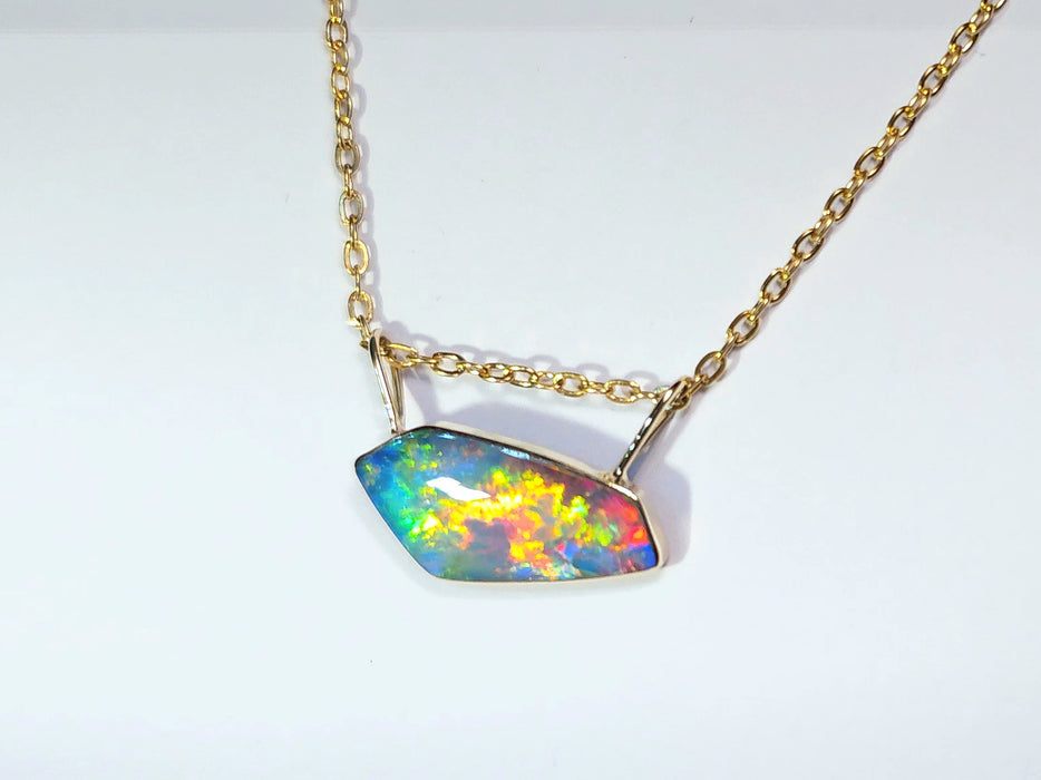 Ammolita' Genuine Australian Opal Pendant 14k Gem Gift 6.4ct P70
