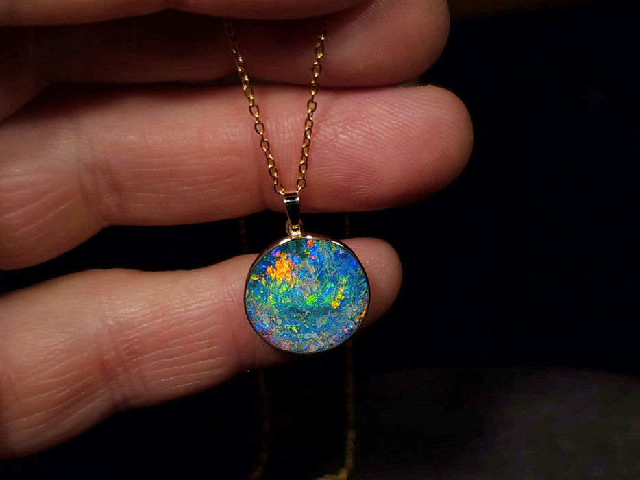 Talisma' Genuine Australian Opal Pendant Gem Gift 1.8g R16