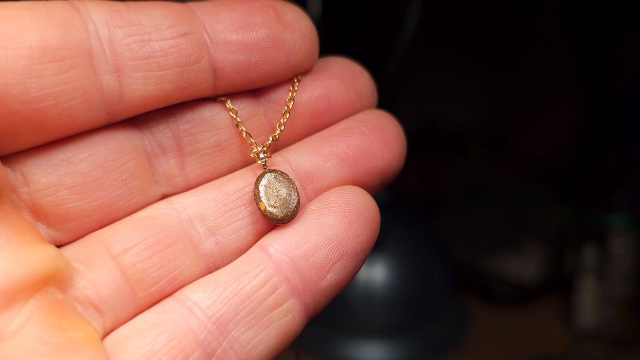 Petite Pomme' Australian Opal Doublet Pendant 14k Gold Gem Gift 2.5ct J99