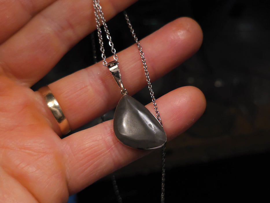 Magentique' Rare Large Opal & Diamond Pendant 14k White Gold 17ct O99