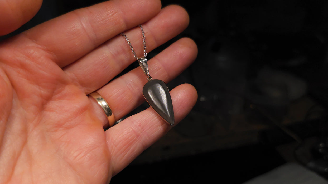 Fuego Raro' Rare Australian Opal & Diamond Pendant 14k White Gold 16.2ct O98