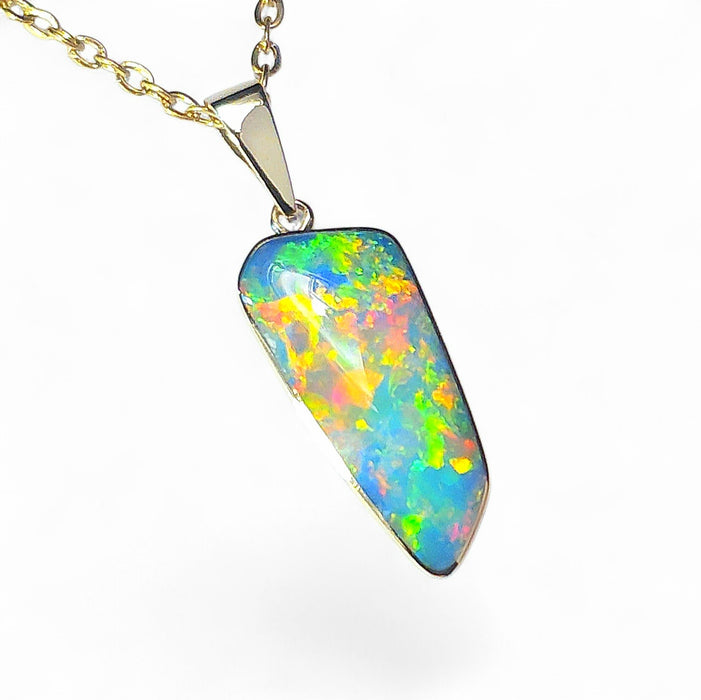 Kampani' Genuine Australian Opal Pendant 14k Gem Gift 6.7ct Q07