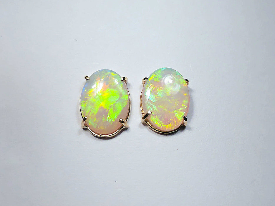 Citrus Drops' Natural Solid Australian Gold Screwback Opal Earrings 7ct M91