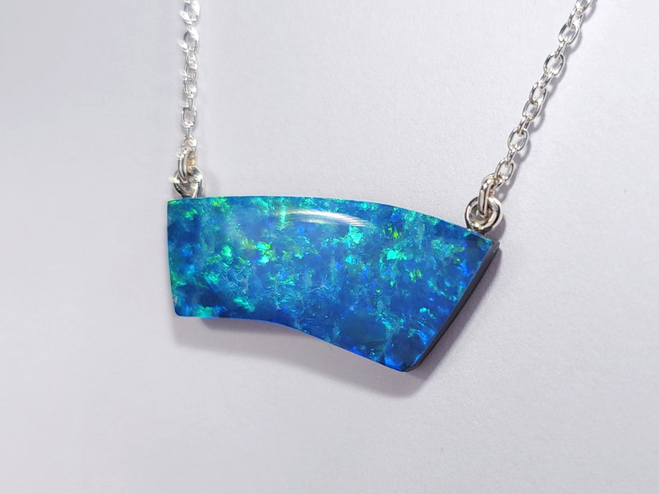 Pacifica' Large Genuine Australian Opal Pendant Silver Gem Gift 3.1g Q85
