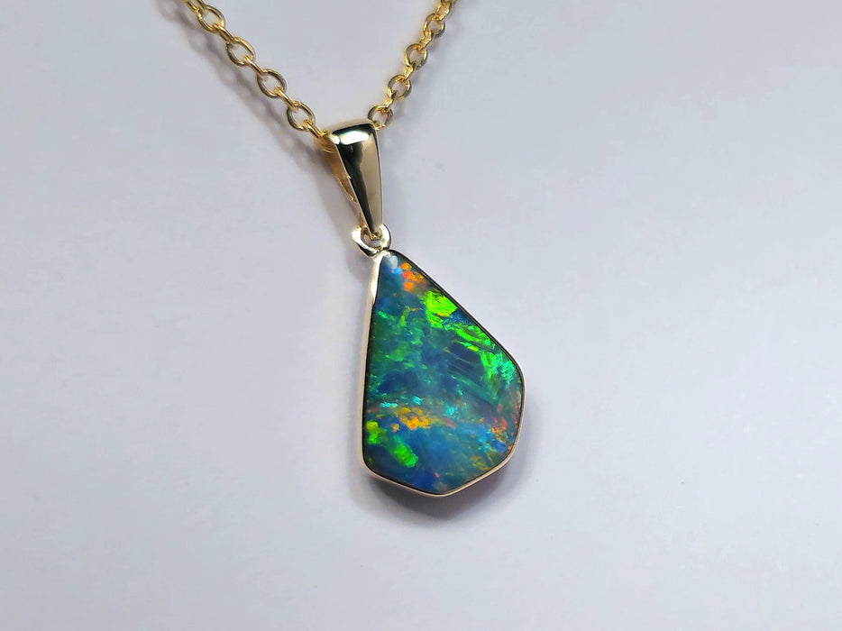 Regalita Intensa' Rare Brilliant Gem Australian Opal Pendant 5.6ct M62