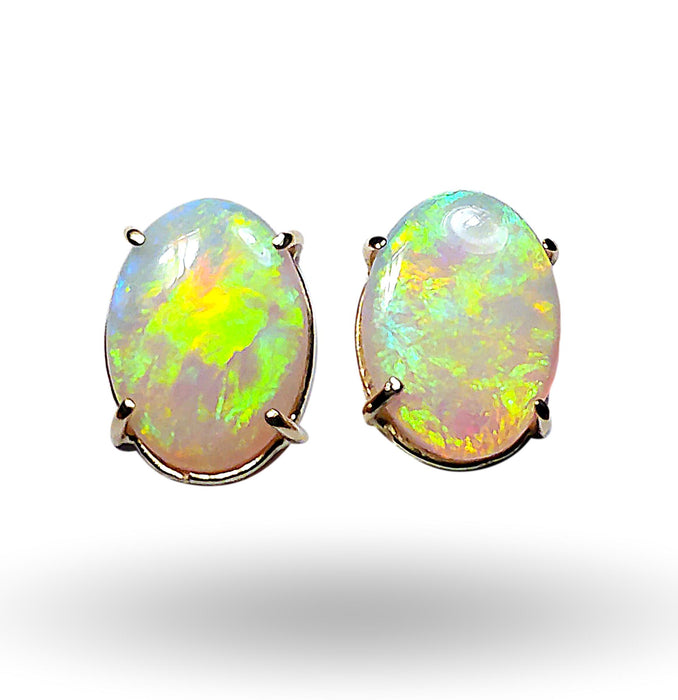 Citrus Drops' Natural Solid Australian Gold Screwback Opal Earrings 7ct M91