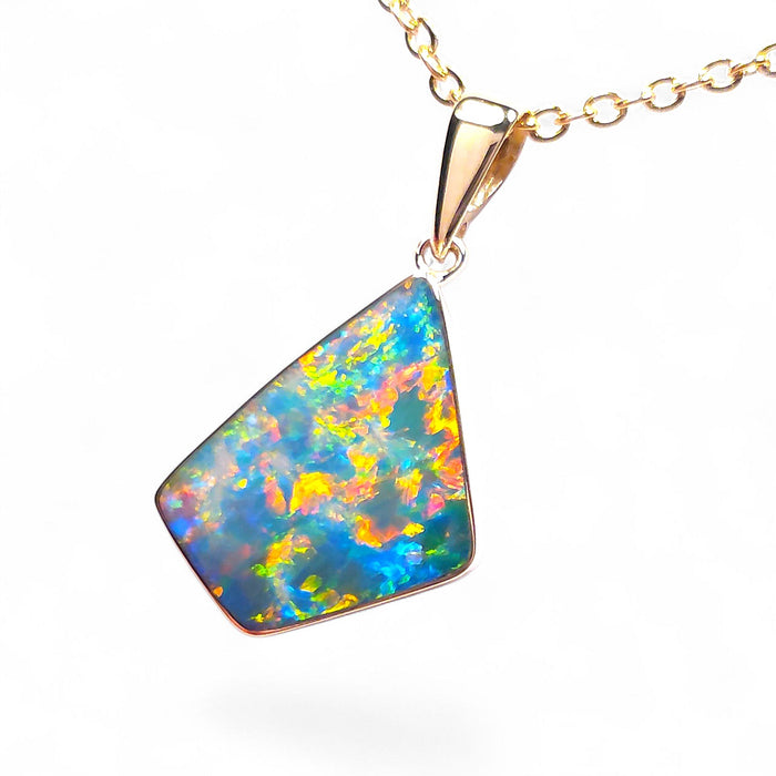 Mt Etna' Genuine Australian Opal Pendant 14k Gem Gift 6.1ct O90