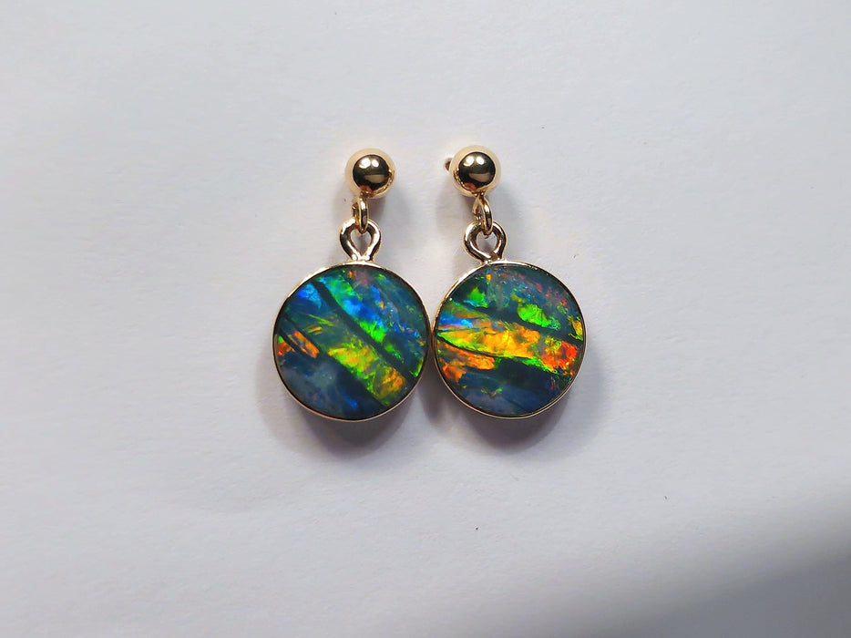 Daint' Australian Opal Earrings Gold Gem Gift Jewelry 4.9ct M57