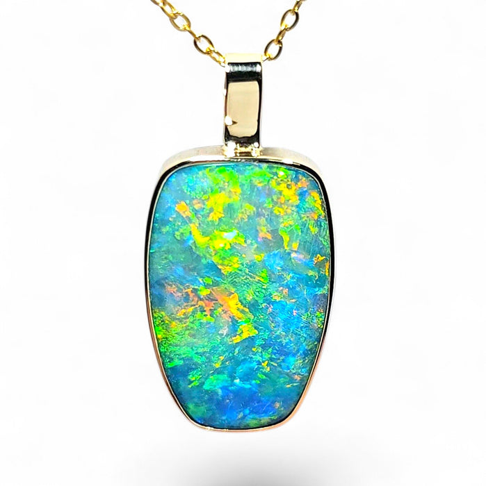 Gold Royale' Large Genuine Australian Opal Pendant Gem Gift 3g R23
