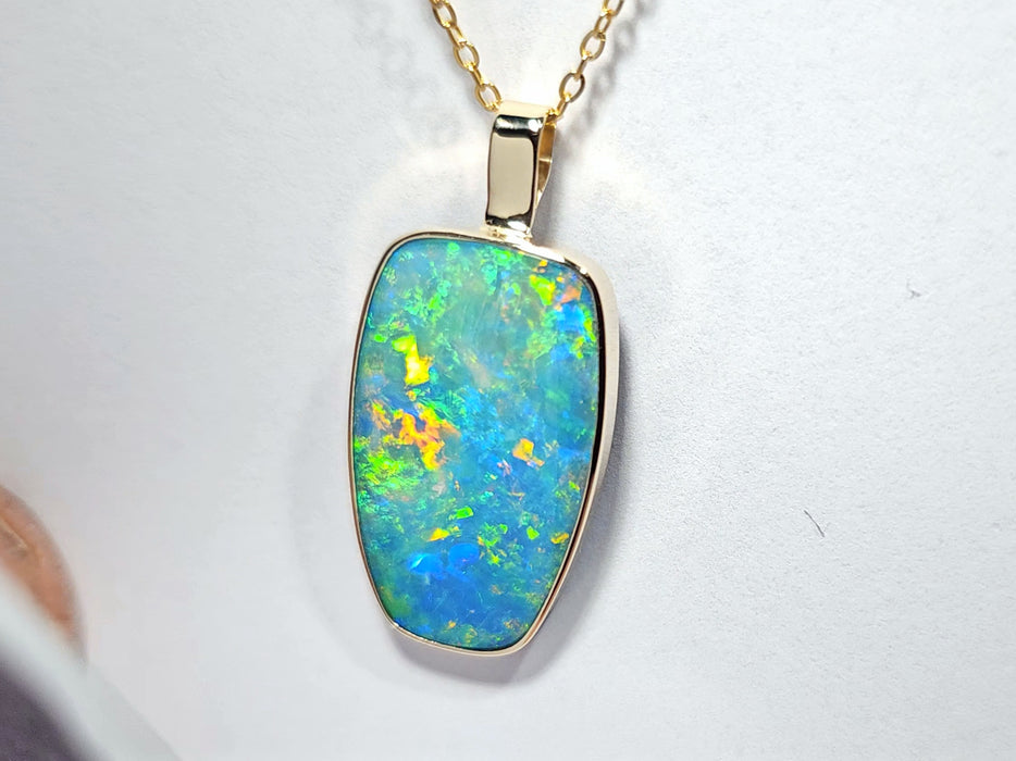 Gold Royale' Large Genuine Australian Opal Pendant Gem Gift 3g R23