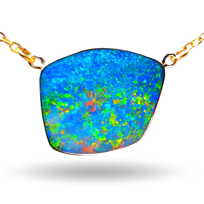 Estelle Colorate' Large Genuine Australian Opal Pendant Necklace 12.9ct L84