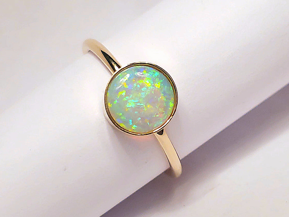 Kreisgarten' Australian Solid Opal Ring 14k Gold 1.9g Free Re-Size 7 M40