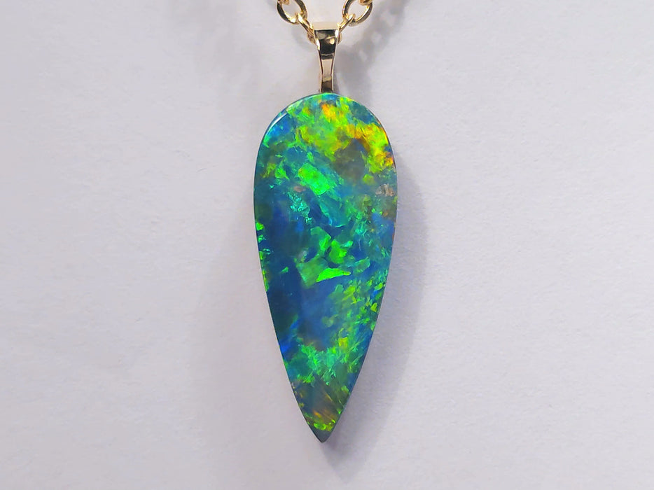 Realeza' Australian Doublet Gem Opal Necklace 5.7ct 14k Jewelry M68