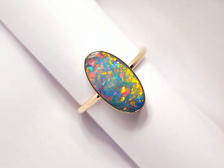 Arco Rojo' Australian Opal Ring Gem Gift 2.4g 14k Free Re-Size US 7 M41