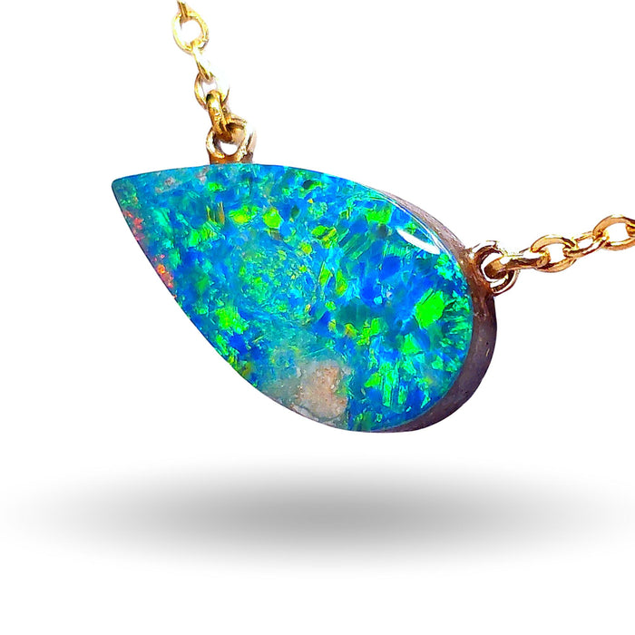 Desert Sky' Rare Bright Australian Olympic Opal Pendant 6.3 carat L74