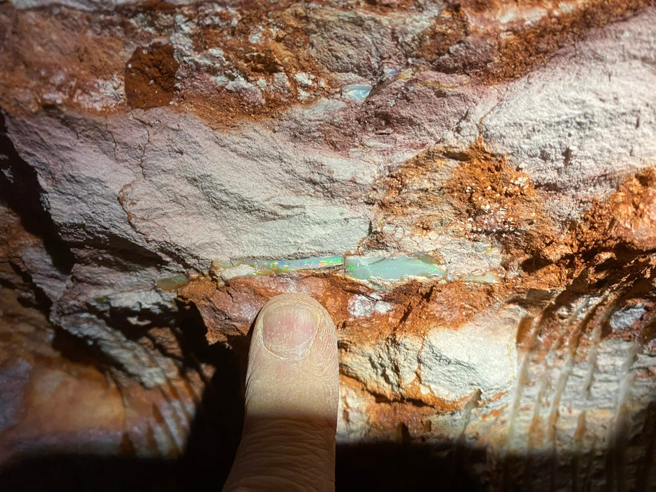 Galactic Stream' Big Australian Opal Pendant Solid 14k Gold & Diamond 21.3ct K50
