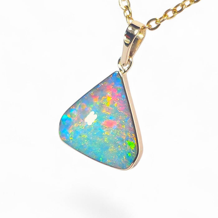 Hanabi' Genuine Australian Opal Pendant 14k Gem Gift 5.6ct Q05
