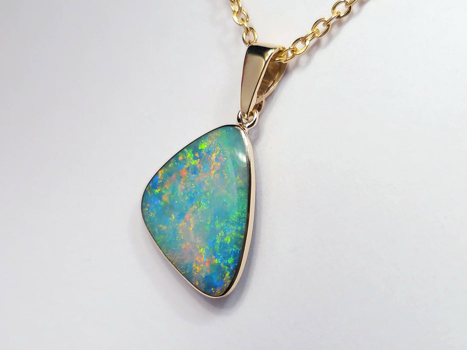 Nube De Ort' Australian Opal Pendant 14k Yellow Gold Gift 5.5ct M63