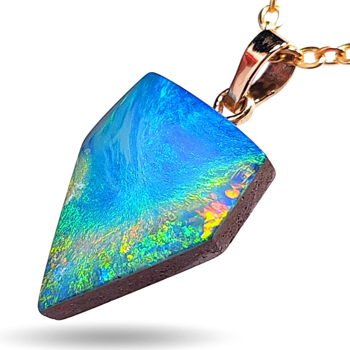 The Deep' Australian Opal Pendant 14k Gold Doublet Gift 5.7ct K24